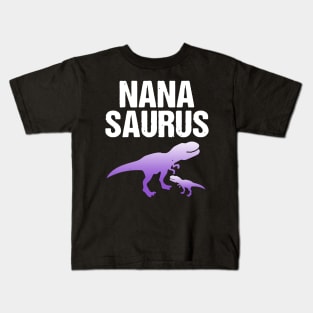 Cute Dinosaur T-rex Adult _ Kids Happy Shirt Nana Saurus Kids T-Shirt